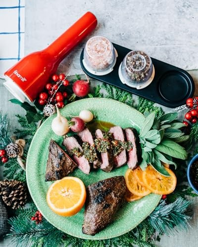 FinaMill Salt and Pepper Mill Tray, Stackable FinaPod Storage, Stylish Kitchen Accessories for Spice Grinder, Gift-Ready - Trio Black