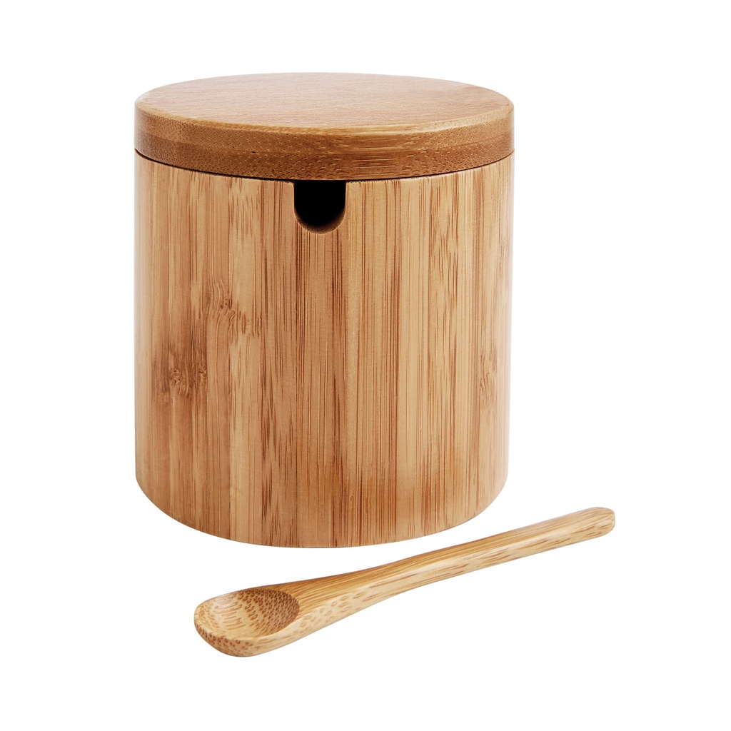 [97134HIC] Salt Box Bamboo With Spoon