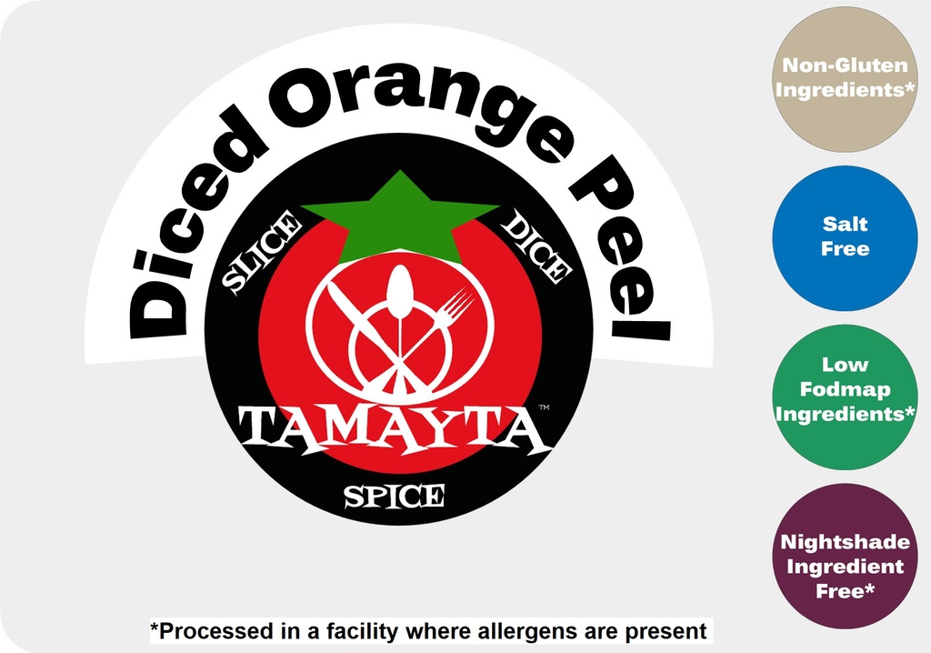 Orange Peel Diced 1/2 Cup Jar