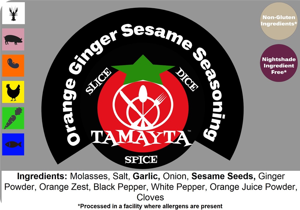 [01837] Orange Ginger Sesame Seasoning 1/2 Cup Jar