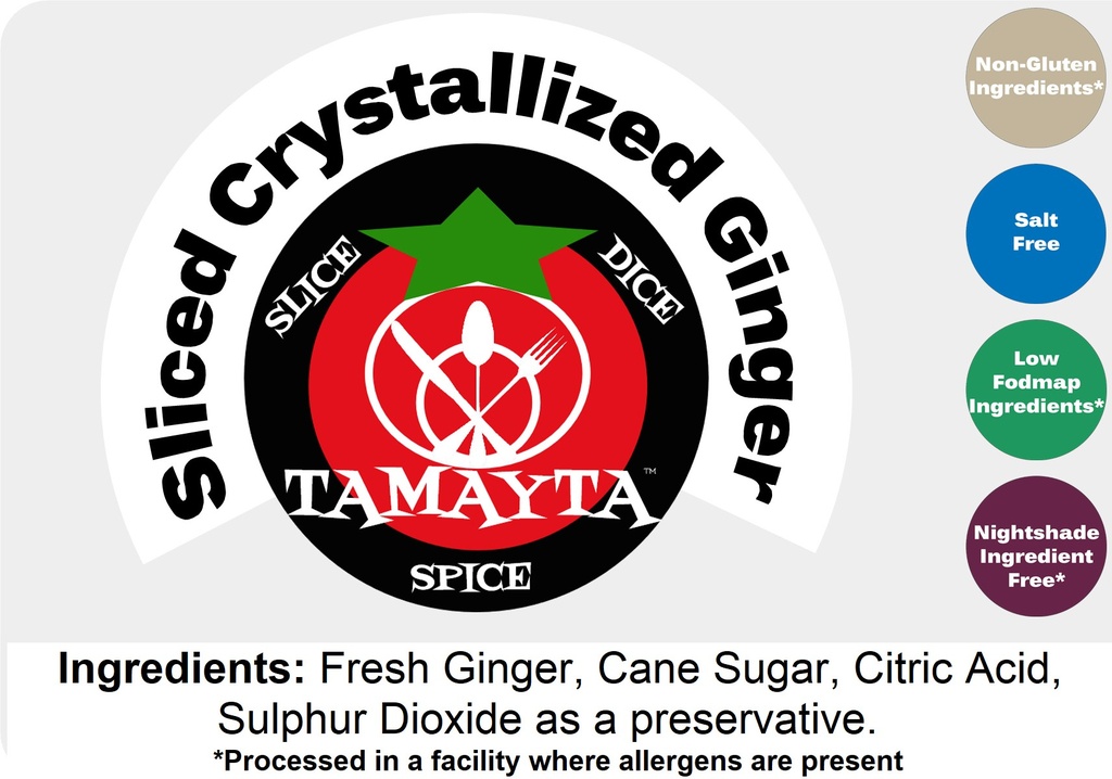 Ginger Crystallized Sliced 1/2 Cup Jar