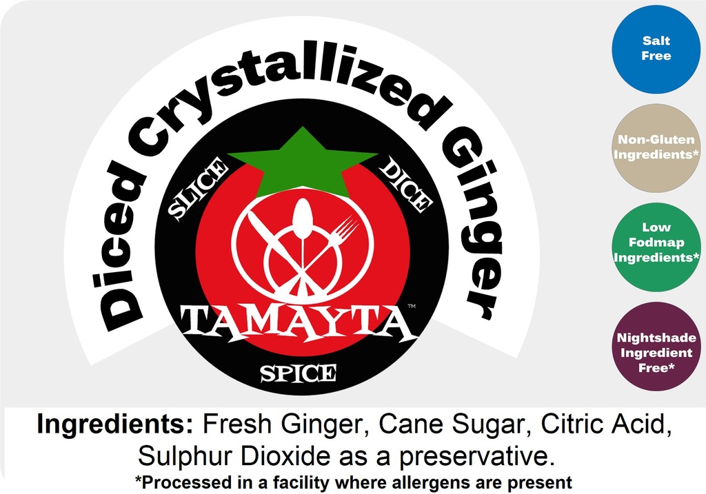 Ginger Crystallized Diced 1/2 Cup Jar