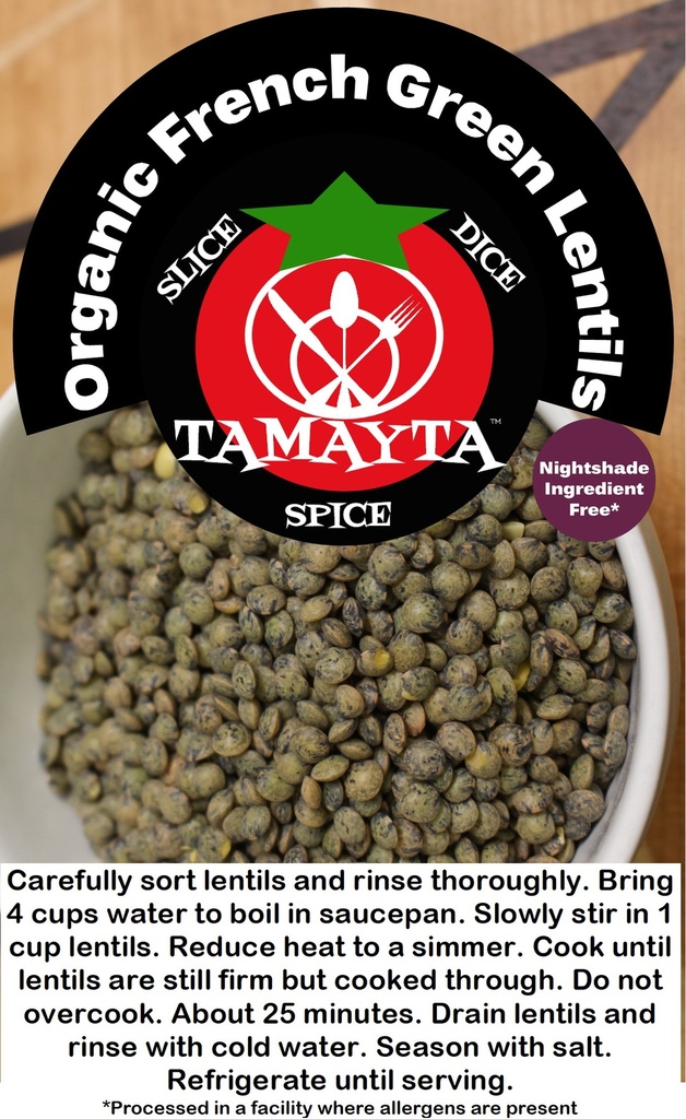 French Green Lentils 1 Lb Bag