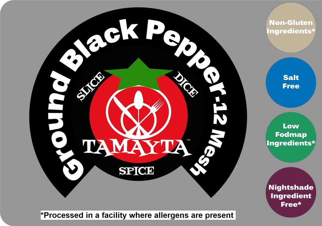 Black Pepper 12 Mesh Ground 1/2 Cup Jar