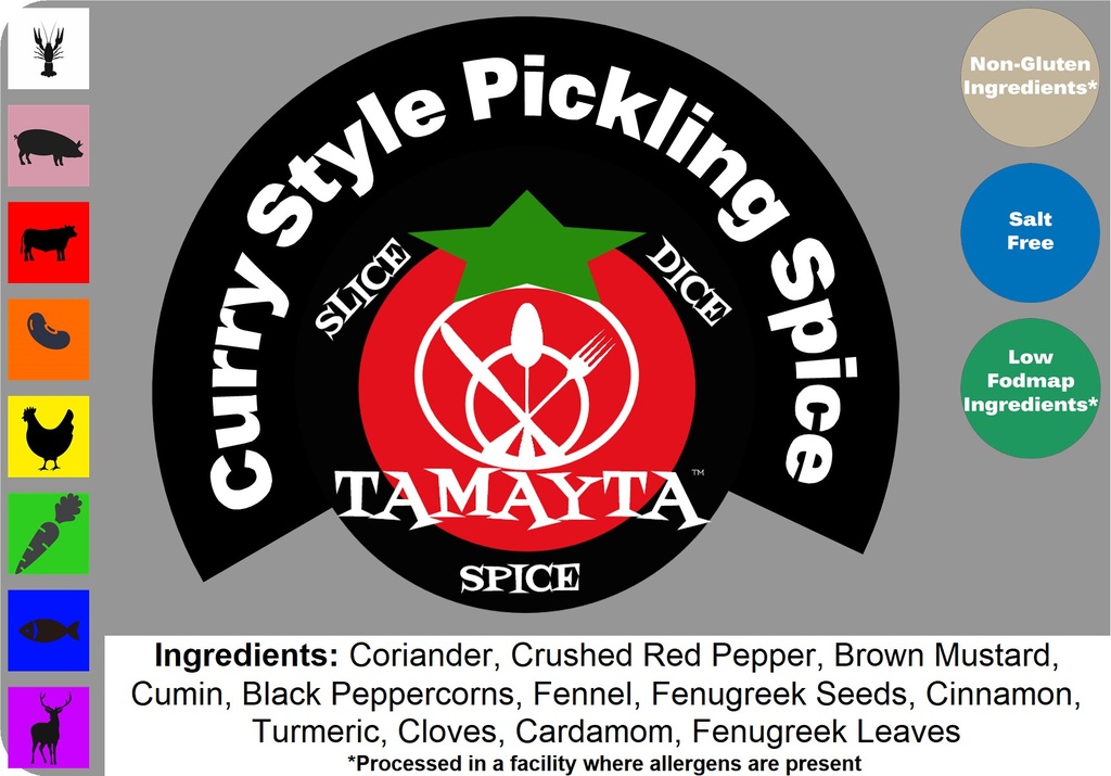 Curry Style Pickling Spice 1/2 Cup Jar