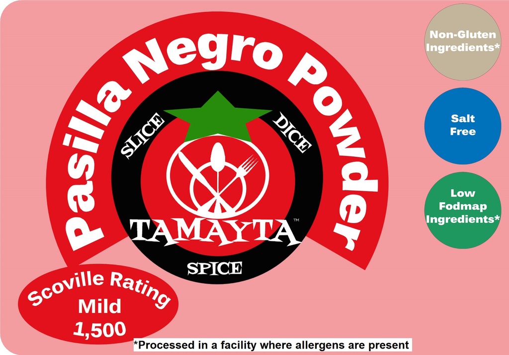 [02430] Pasilla Negro Chile Pepper Powder 1/2 Cup Jar