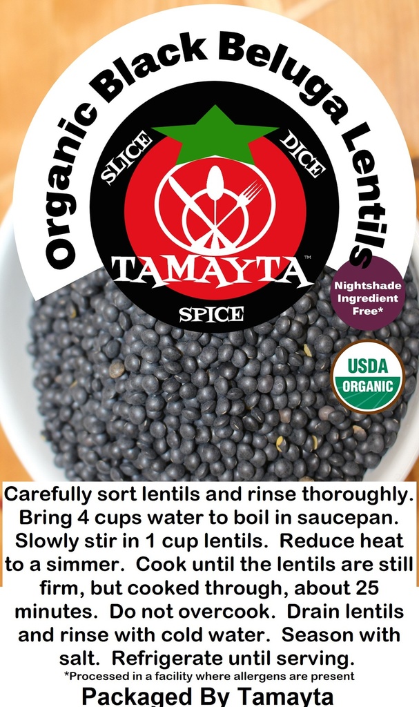 Black Beluga Lentils 1 Lb Bag