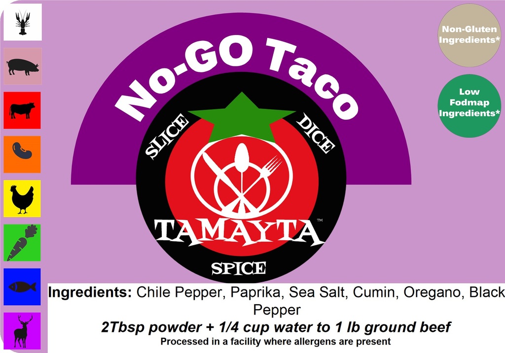 No-Go Taco Seasoning 1/2 Cup Jar
