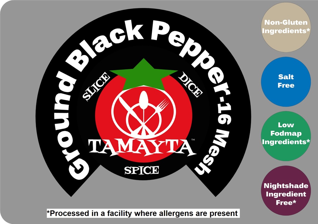 [04580] Black Pepper 16 Mesh Ground 1/2 Cup Jar