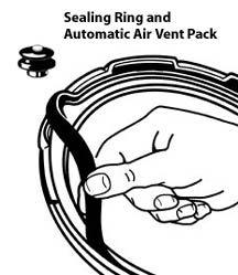 Pressure Cooker Sealing Ring/Automatic Air Vent Pack (2 1/2 & 4-Quart)