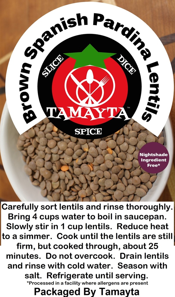 Brown Lentils, Spanish Pardina 1 Lb Bag