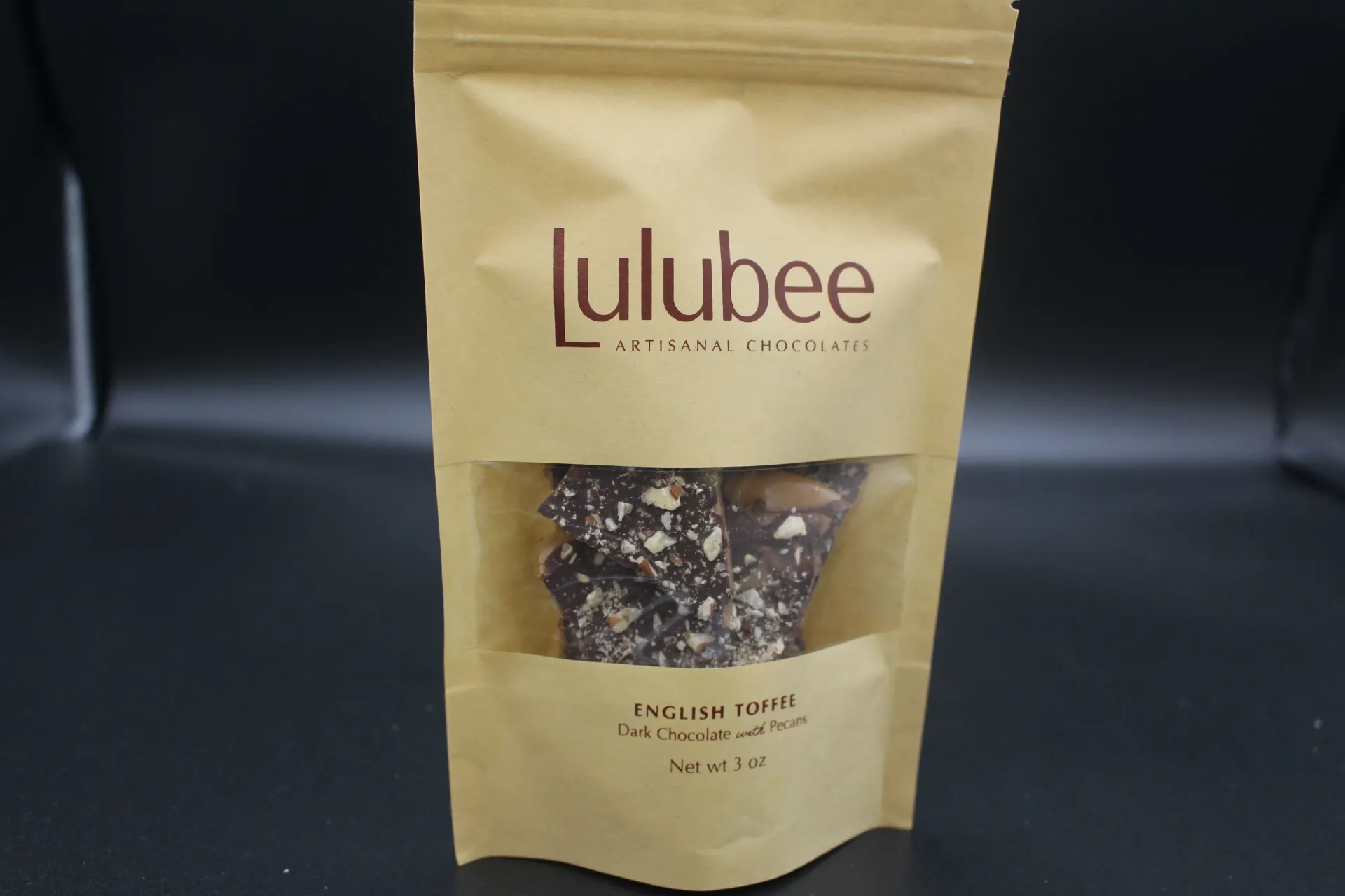 English Toffee Dark Chocolate with Pecans 3 oz Lulubee