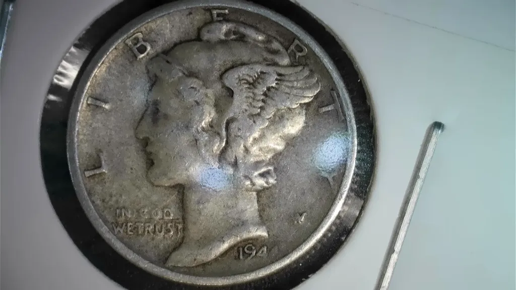 [C-0333] 1944 S United States Dime Raw F-12