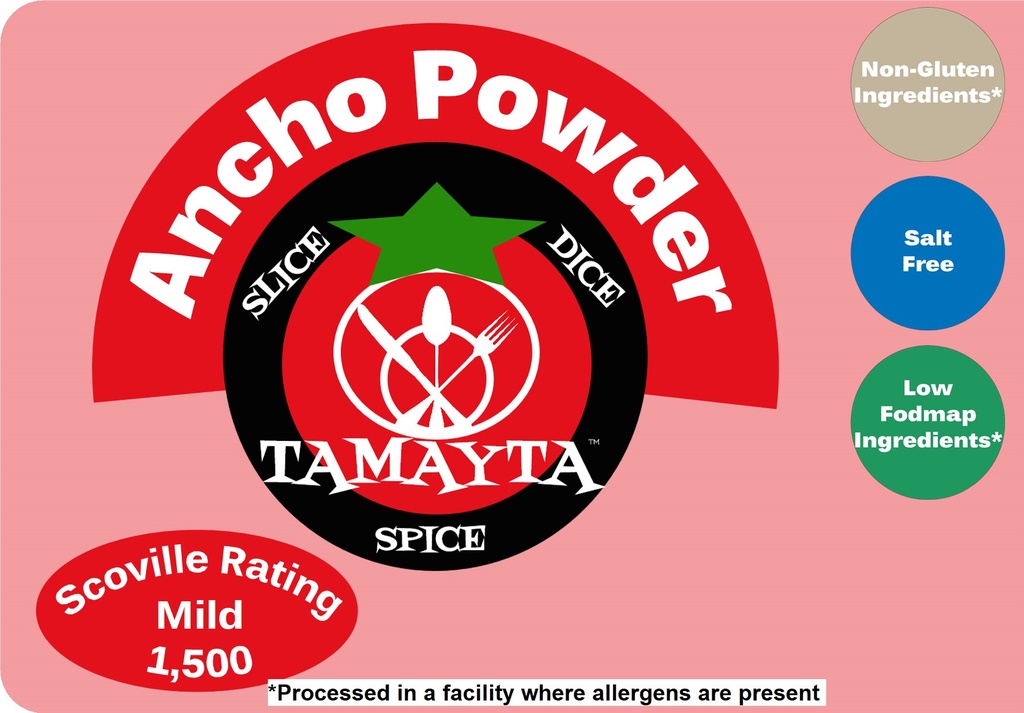 [00772] Ancho Chile Pepper Powder 1/2 Cup Jar