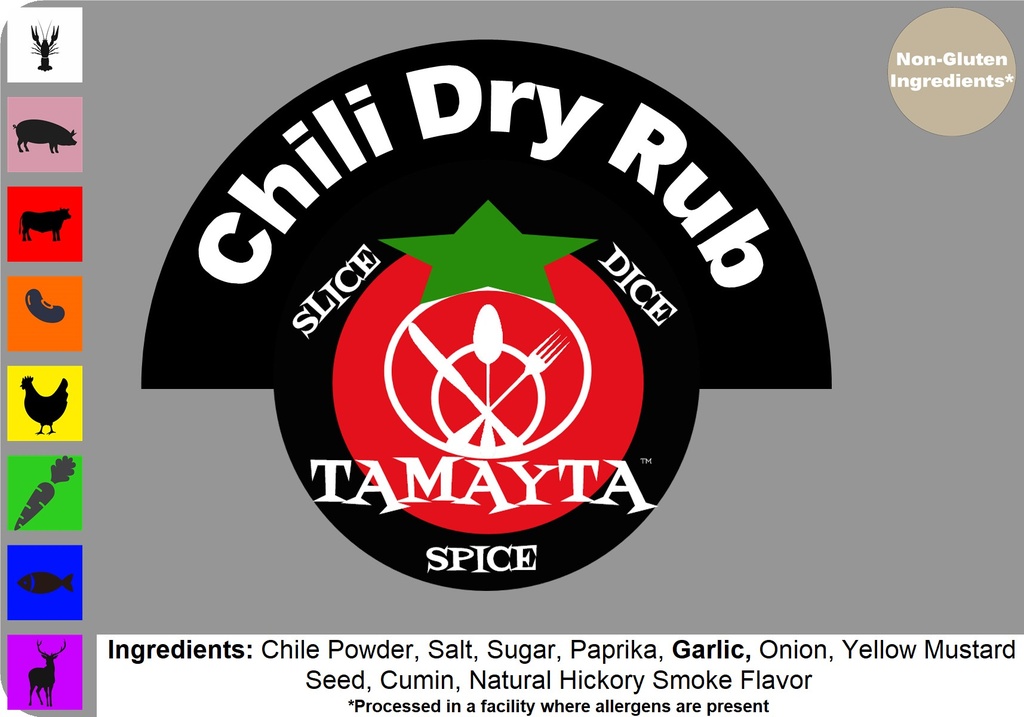 [01191] Chili Dry Rub 1/2 Cup Jar