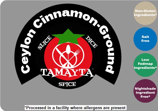 Cinnamon, Ceylon Organic Ground 1/2 Cup Jar