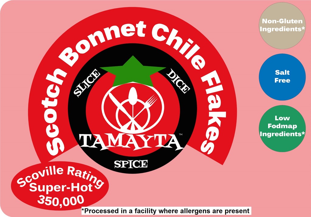 [04994] Scotch Bonnet Chile Flakes 1/2 Cup Jar