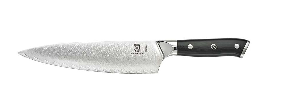[02261] Chef's Knife 8" Damascus Leaf Etch G10 Handle