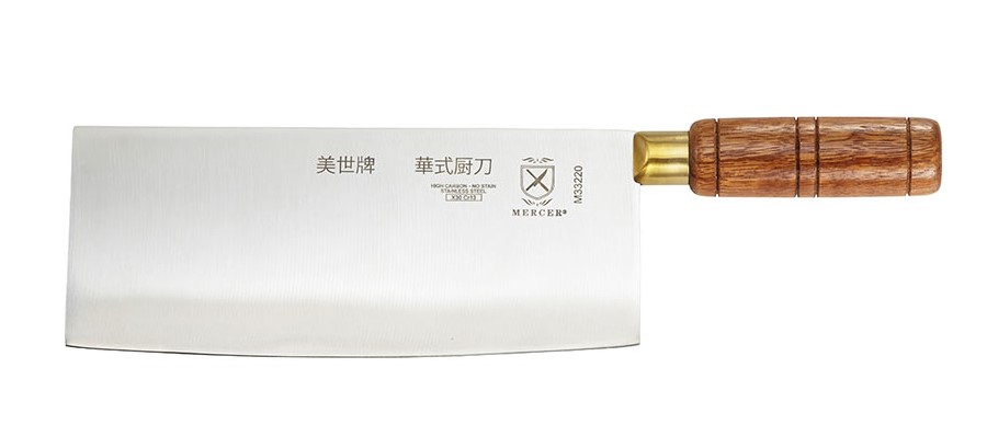 [M33220MER] Chinese Chef Knife 8" Japanese Steel Wood Handle