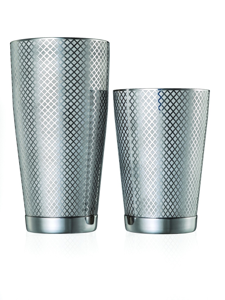 Diamond Lattice Shaker and Tin Set 28 oz & 18 oz Stainless Steel