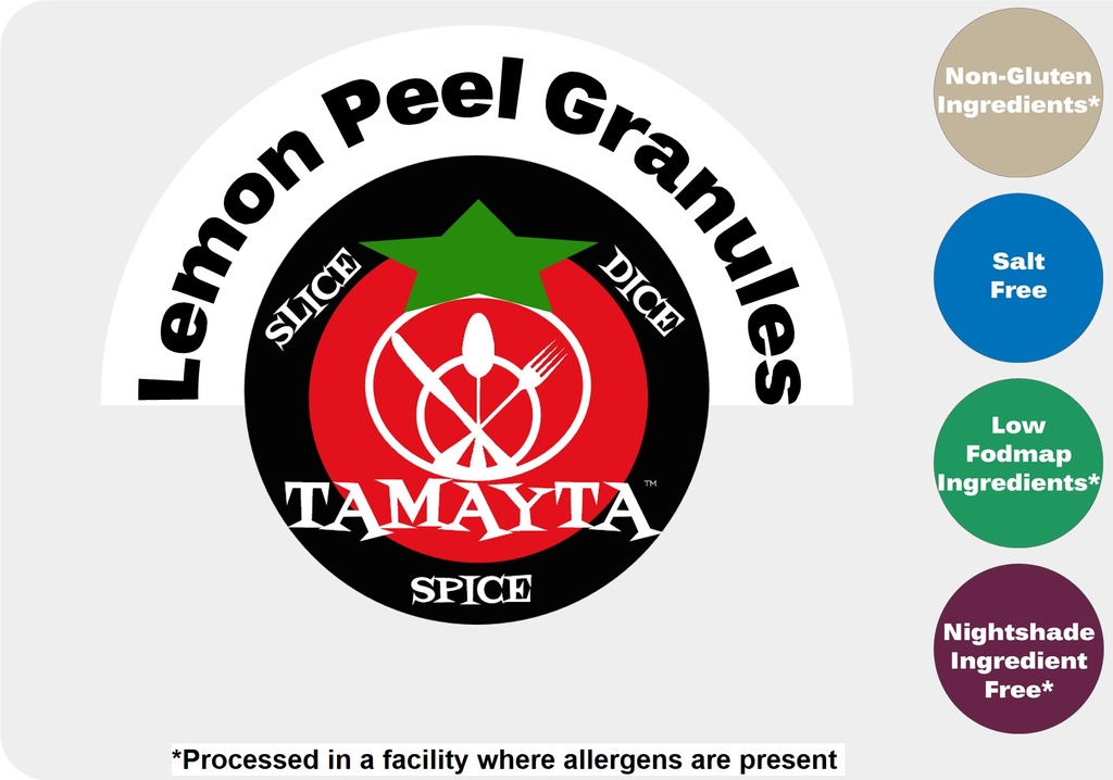 Lemon Peel Granules 1/2 Cup Jar