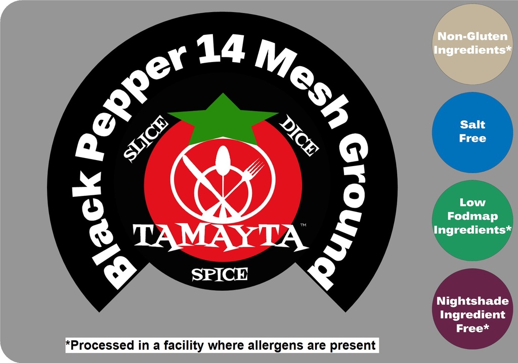 [01456] Black Pepper 14 Mesh Ground 1/2 Cup Jar
