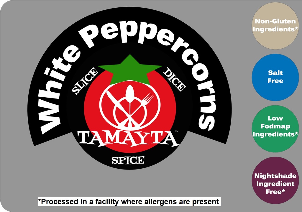 Peppercorns White Whole 1/2 Cup Jar