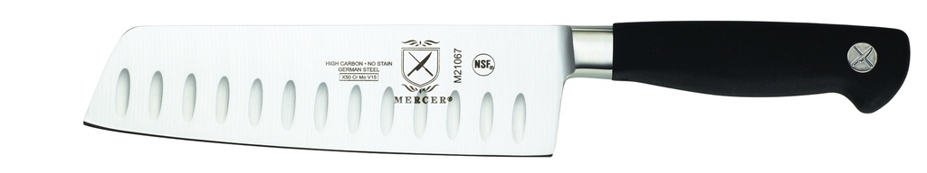 [M21067MER] Nakiri 7" Knife With Granton Edge Genesis