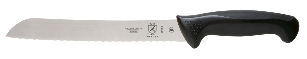 [M22508MER] Bread Knife 8" Wavy Edge Black