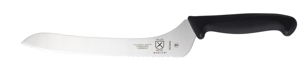 [M23890MER] Bread Knife 9" Wavy Edge Offset Black