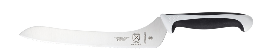 [M23890WBHMER] Bread Knife 9" Wavy Edge Offset White