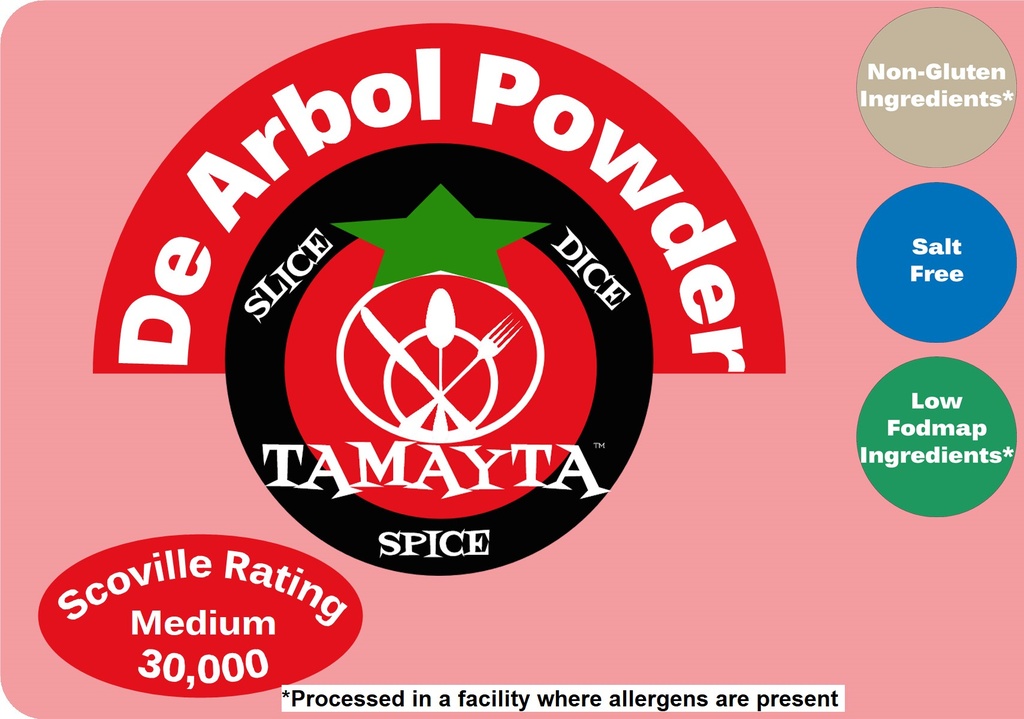 De Arbol Chile Pepper Powder Half Cup Jar