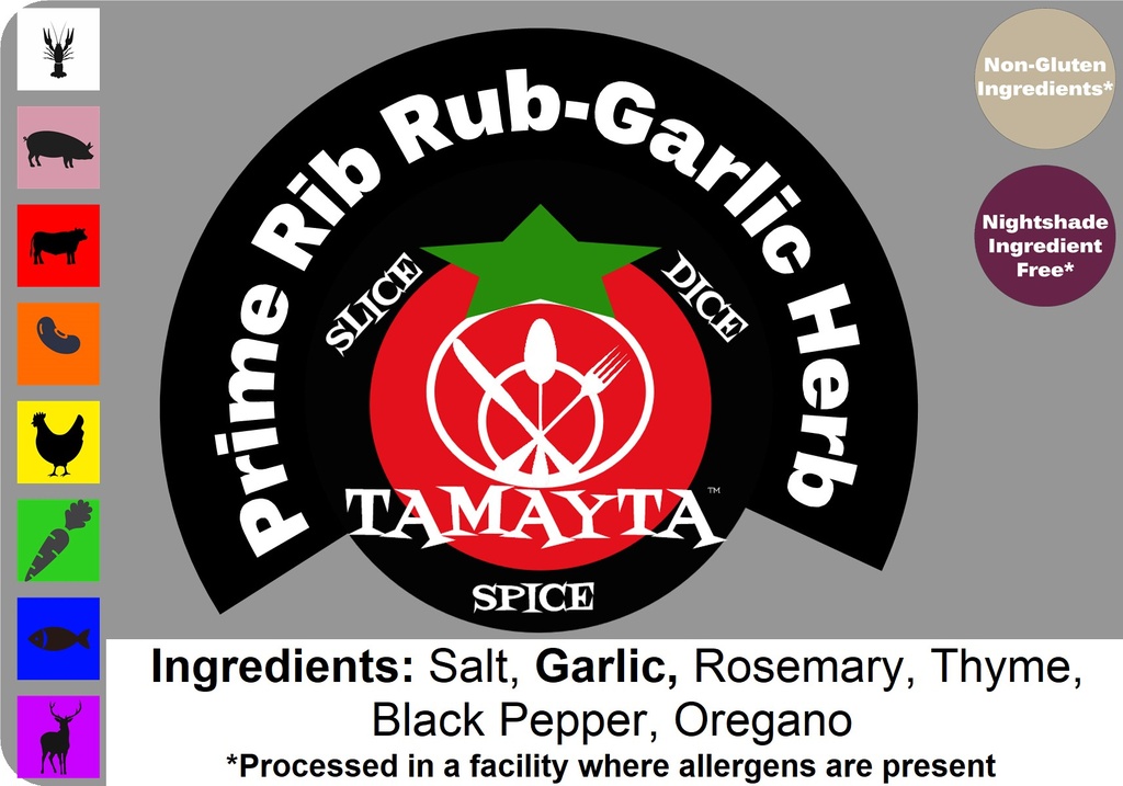 [01021] Prime Rib Rub Garlic Herb 1/2 Cup Jar