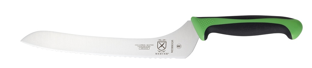 [M23890GRMER] Bread Knife 9" Offset Mercer Millennia Green