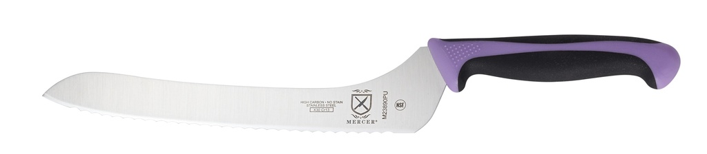 Bread Knife 9" Offset Mercer Millennia Purple