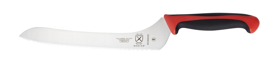 [M23890RDMER] Bread Knife 9" Offset Mercer Millennia Red