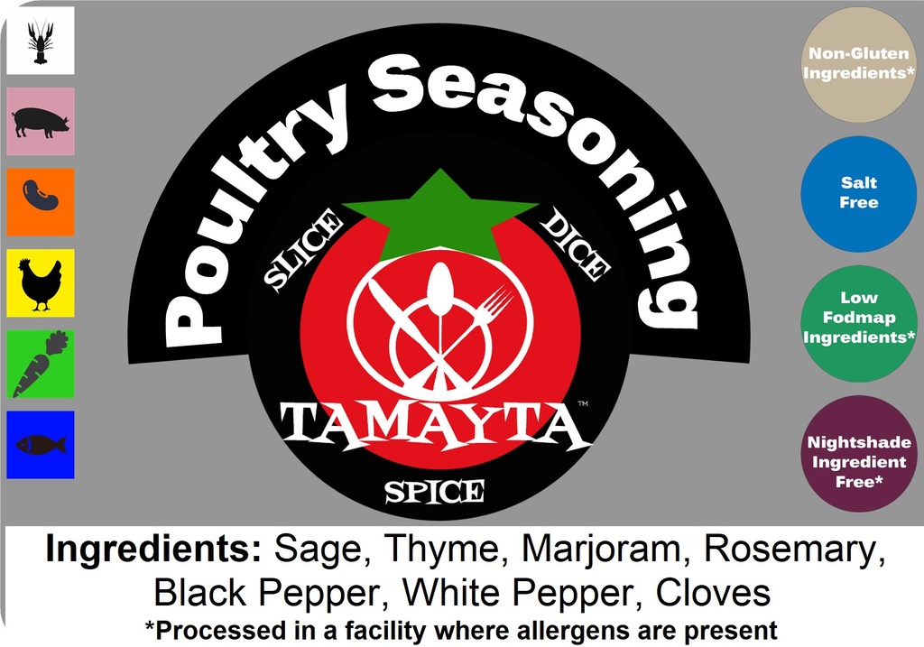 [00853] Poultry Seasoning 1/2 Cup Jar