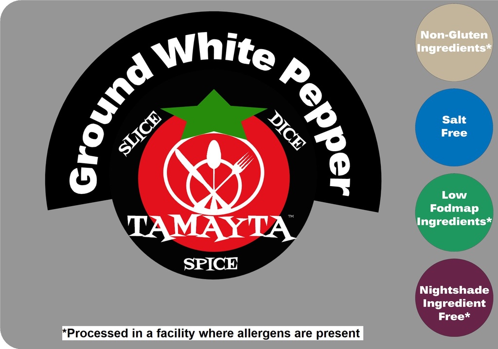 Peppercorns White Ground 1/2 Cup Jar