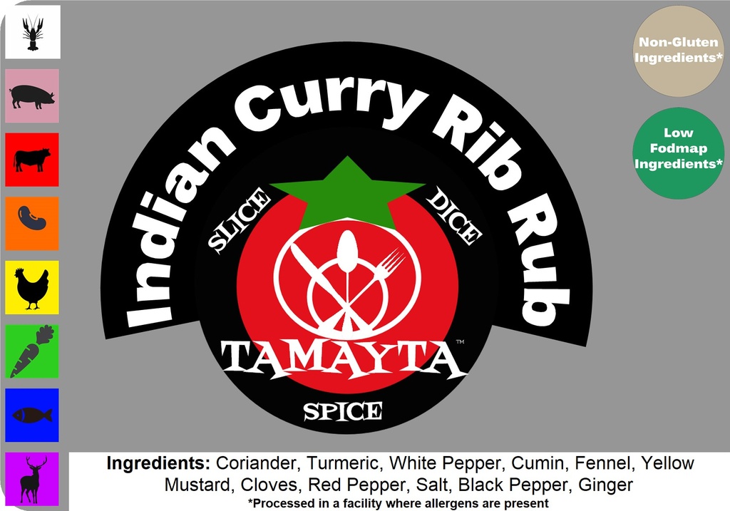 Indian Curry Rib Rub 1/2 Cup Jar