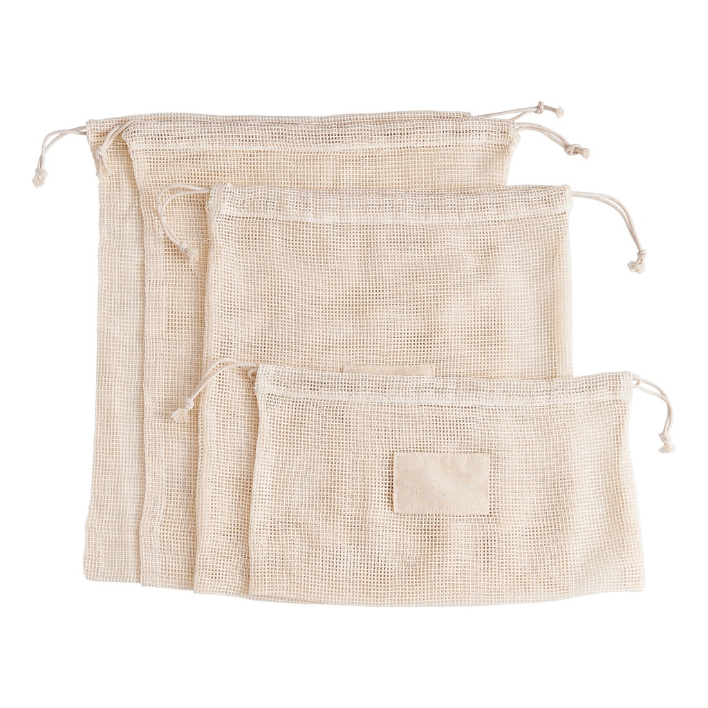 Organic Cotton Produce Bags 4 Piece