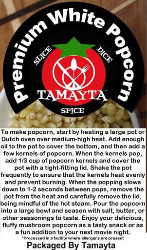 [03702] White Premium Popcorn 1 Pound Bag