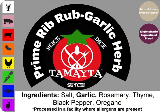 [01021] Prime Rib Rub Garlic Herb 1/2 Cup Jar