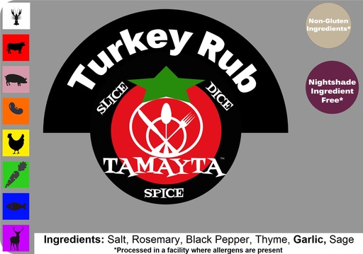 [00851] Turkey Rub Traditional 1/2 Cup