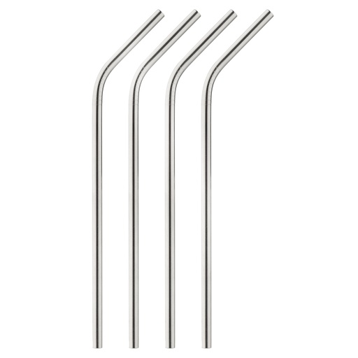 [01631] Reusable Straws Stainless Steel 4 Piece