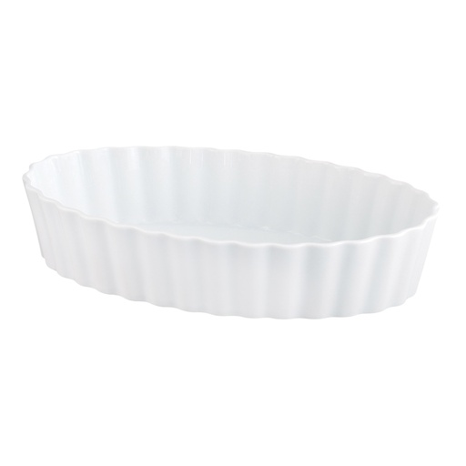 [01586] Oval Brulee/Quiche Porcelain 5" X 1"