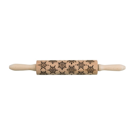 [02199] Snowflake Rolling Pin 8"