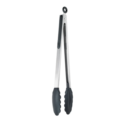 [04632] Tongs Stainless Steel With Silicone Tip 12"